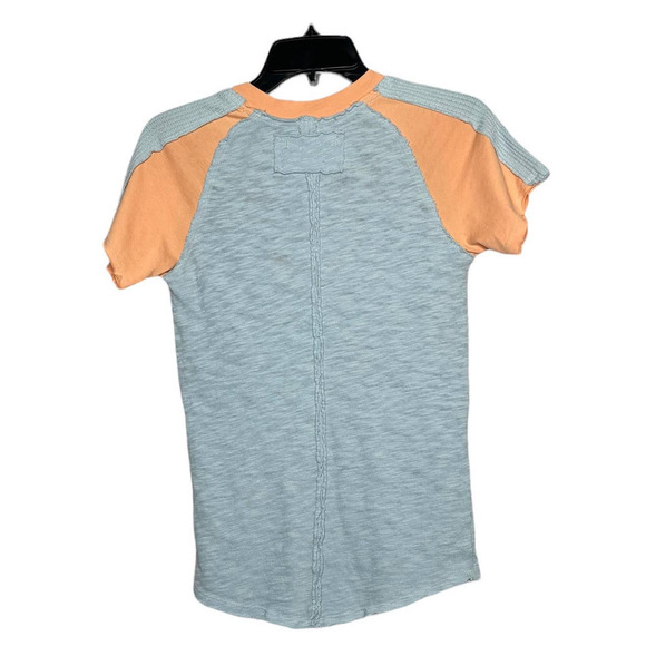 We The Free You're the Best Tee Peach and Blue V Neck Short Sleeve Top XS - Picture 2 of 12